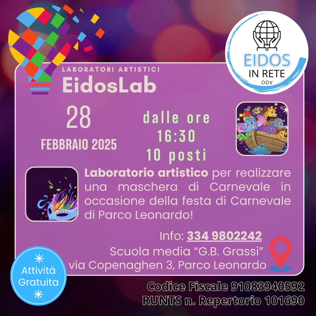 Carnevale Parco Leonardo - maschere 28 febbraio
