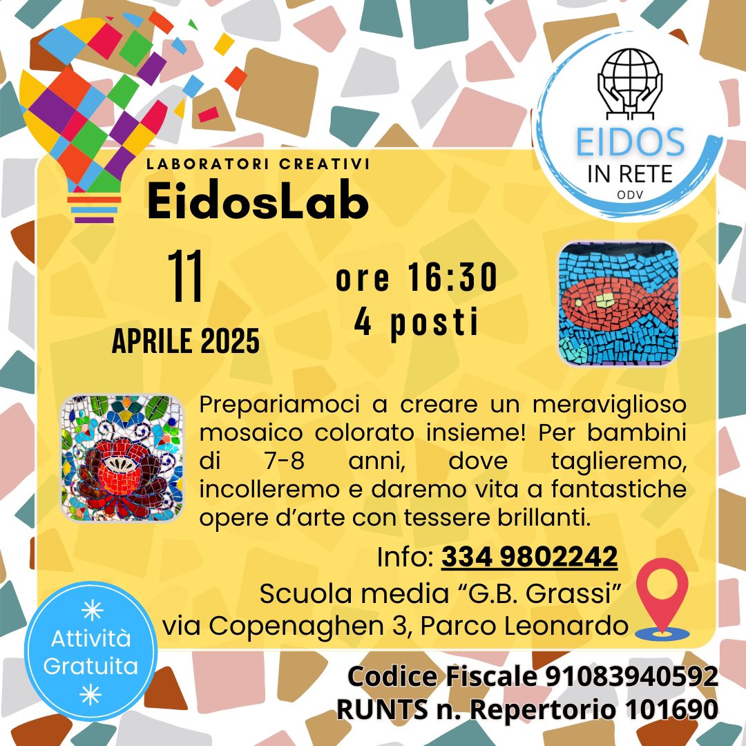 Volantino laboratorio di mosaico